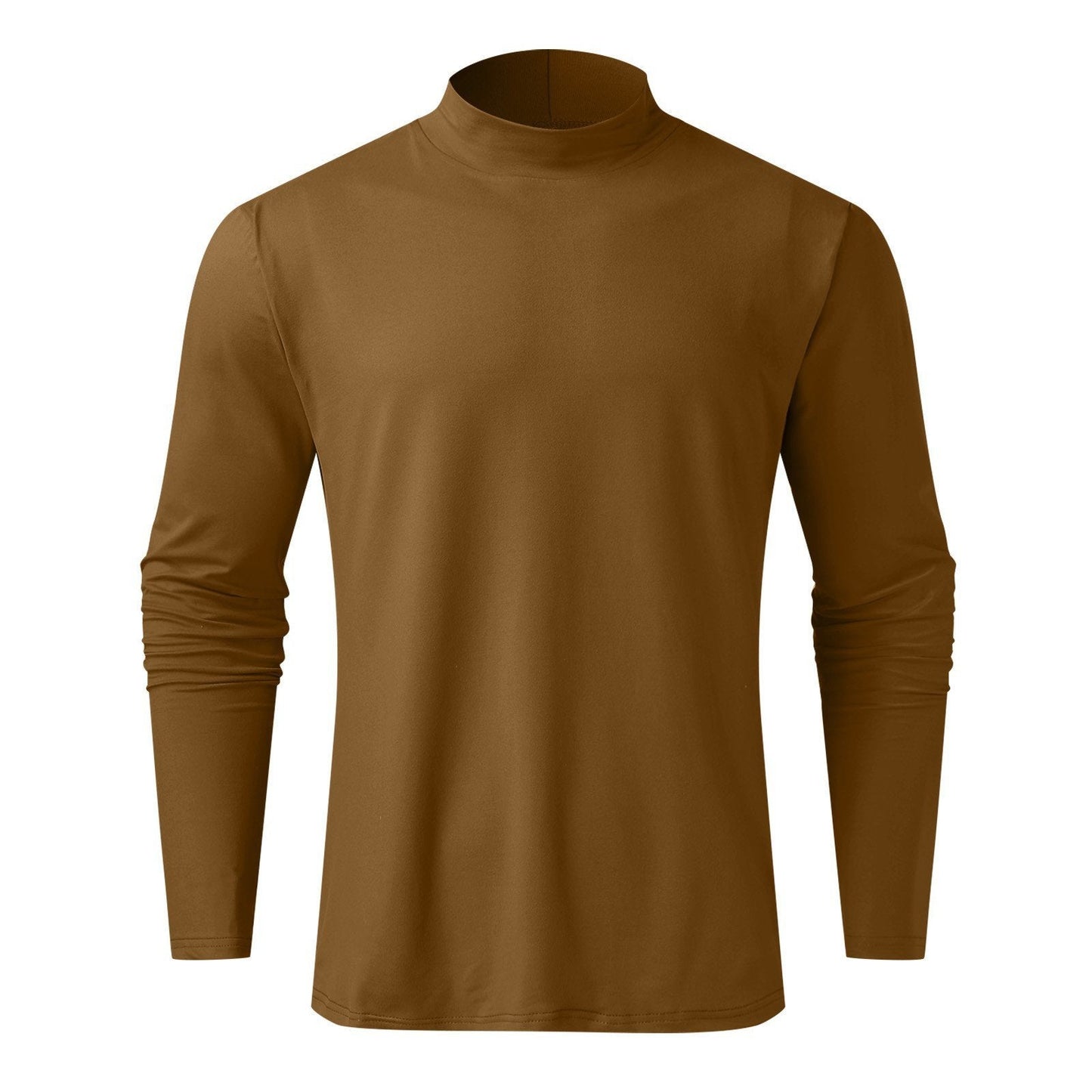🔥Siste dag med 50 % rabatt🔥Langermet t-skjorte med slim fit for menn med stående krage