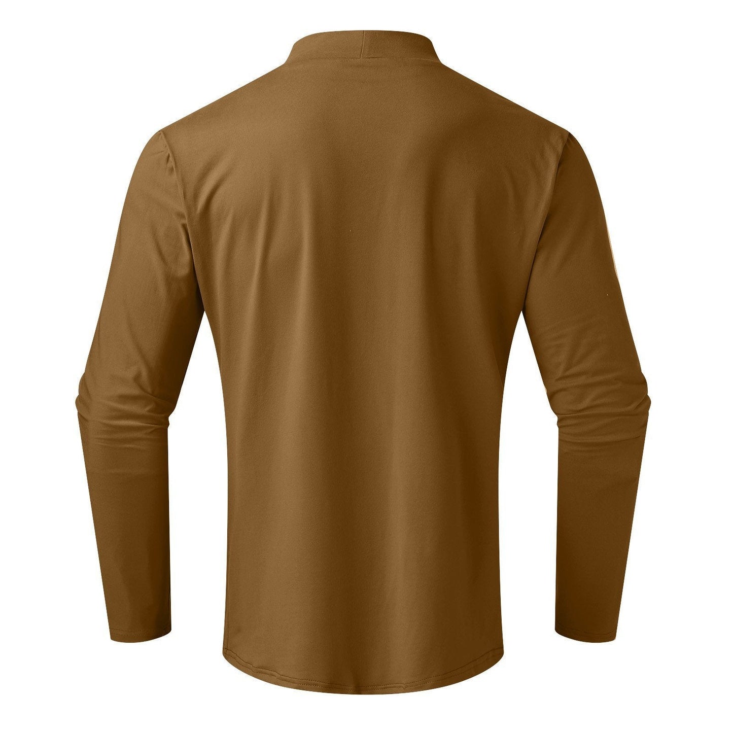 🔥Siste dag med 50 % rabatt🔥Langermet t-skjorte med slim fit for menn med stående krage
