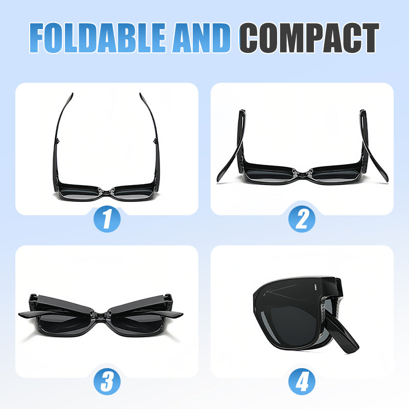 😎 Sammenleggbare solbriller med overbrille – Antirefleks for kjøring 🚗☀️