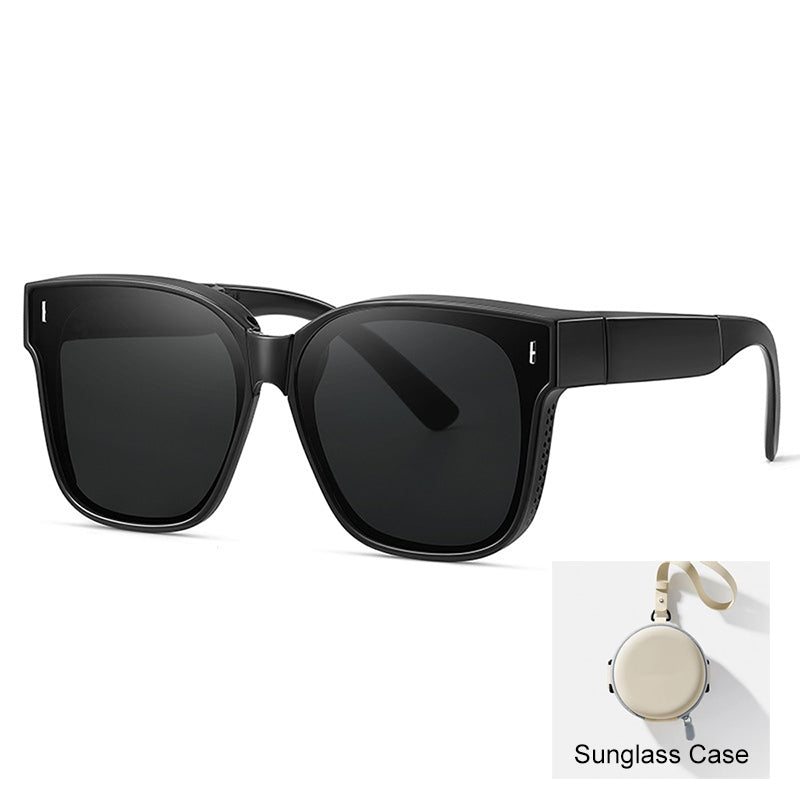 😎 Sammenleggbare solbriller med overbrille – Antirefleks for kjøring 🚗☀️