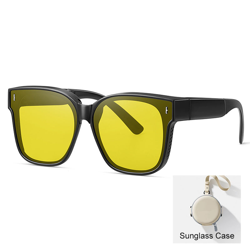 😎 Sammenleggbare solbriller med overbrille – Antirefleks for kjøring 🚗☀️