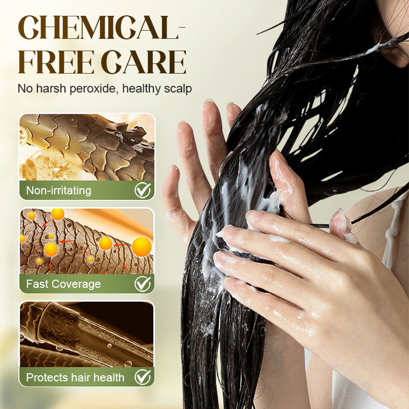 🌿 KJØP 2 FÅ 1 GRATIS! ✨ Planteekstrakt hårfarge for grått hår - Naturlig formel med næringsrike planteekstrakter for skadefri farge og glans 💆‍♀️💫