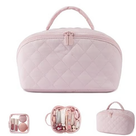 Stor bærbar sminkemappe med håndtak