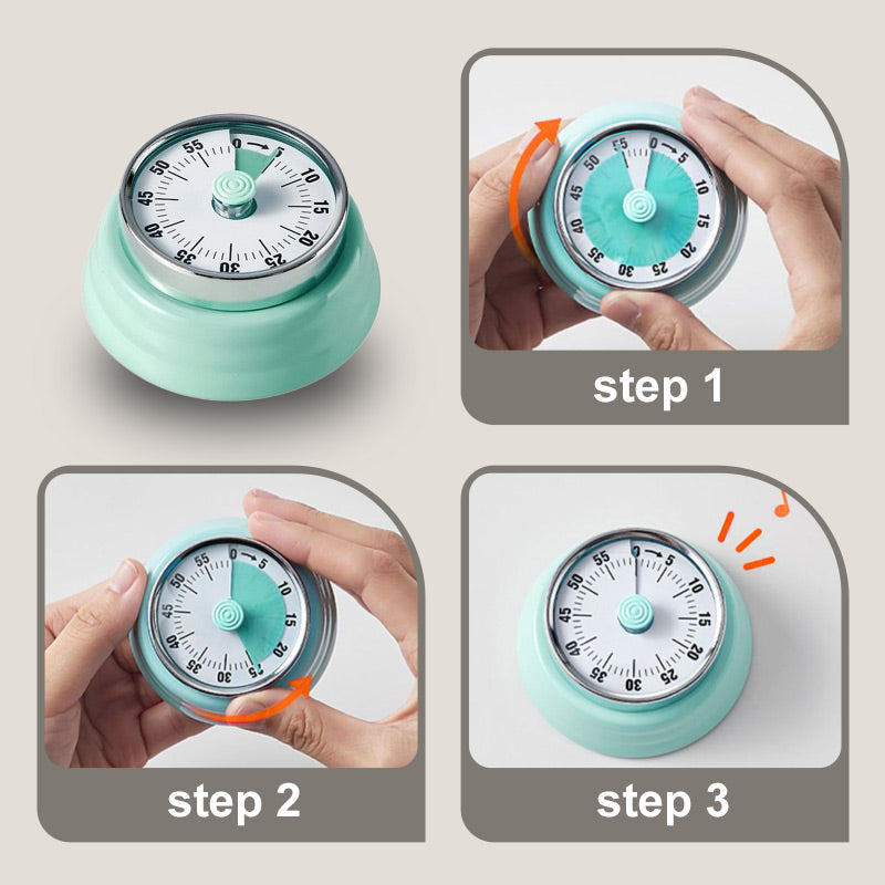 Mekanisk kjøkkenmagnetisk rund timer
