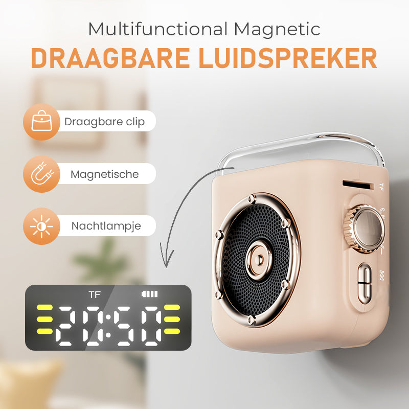 🔊 Nyhet! Magnetisk minihøyttaler 💥 360° lyd og LED-lysshow 🎶