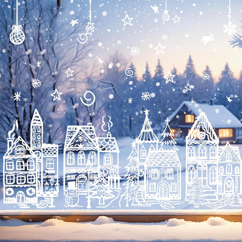 🎅Tidlig juletilbud – 50 % RABATT🎄Vindusdekorasjonssett for juleby