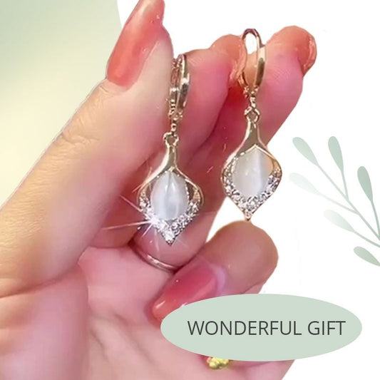 Skinnende katteøyne-øredobber