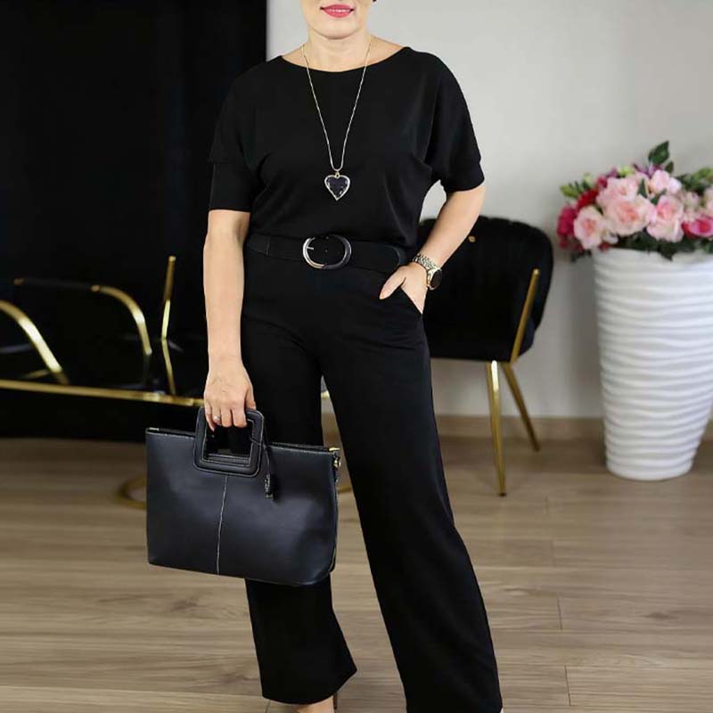 Elegant lang cardigan, topp og buksesett i 3 deler
