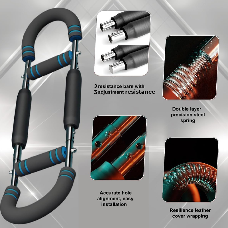 📢📢50 % rabatt! Justerbar vektstang 60–110 lb – Bærbar arm- og brysttrener for hjemmetrening! ✨🔥