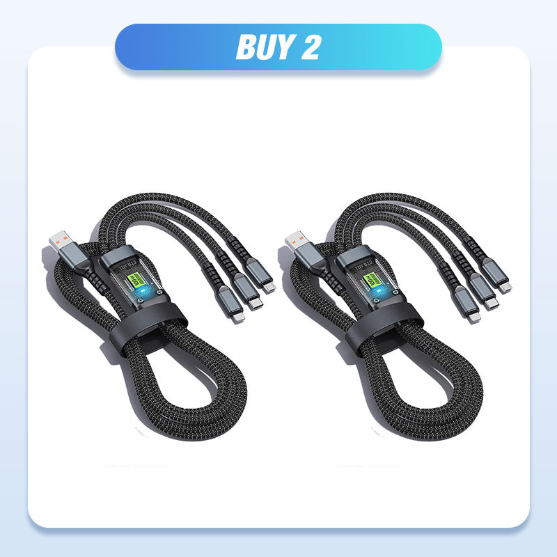 💥Transparent lysemitterende 3-i-1-kabel for superrask lading