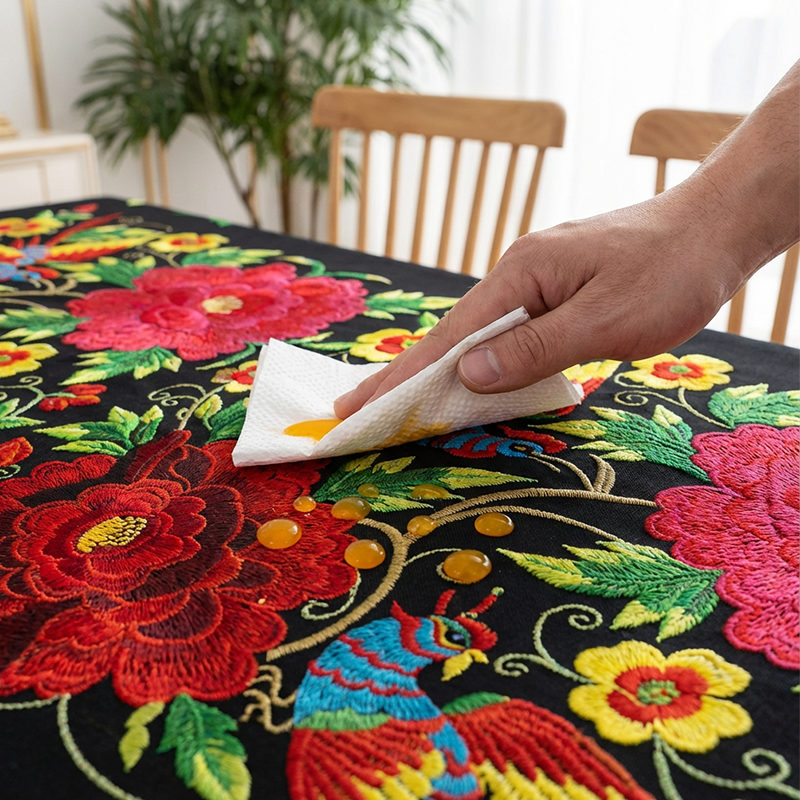 ⏳Begrenset tilbud: 50 % rabatt⏰Meksikansk blomstret duk med bølget kant🏵️