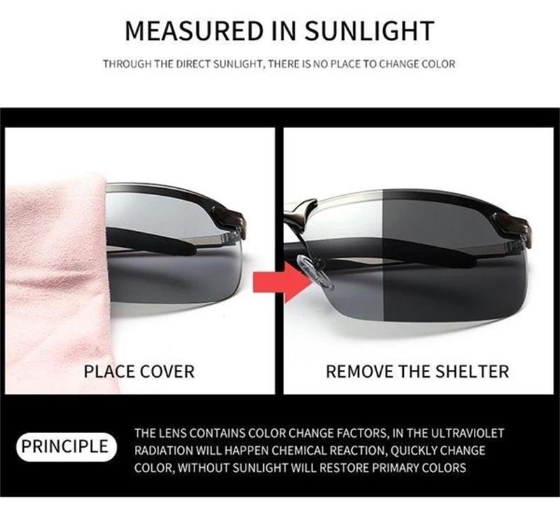 🥳2026 VARMT SALG🥳💞50 000+ SOLGT!🕶️🌦️ Oppgraderte fotokromatiske linser 48 % RABATT! Antireflekspolarisering møter smart lystilpasning. Et stilig og intelligent valg for øynene dine. 💎😎