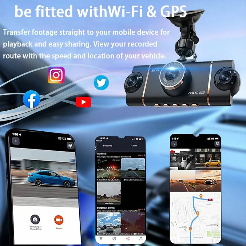 🥳2026 VARMT SALG🥳💞50 000+ SOLGT!🌙🚘 50 % RABATT! 4-kanals bilkamera – Dekning foran, bak og innvendig. Bevegelsesdeteksjon, loopopptak. G-sensor låser ulykkesopptak. Kjør og parker med trygghet. 👴✅