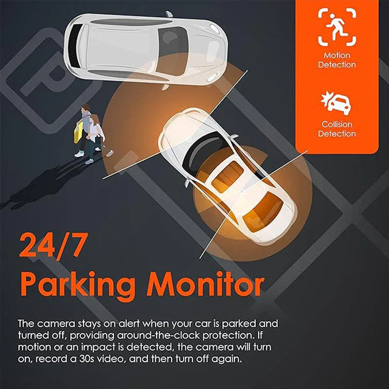 🥳2026 VARMT SALG🥳💞50 000+ SOLGT!🌙🚘 50 % RABATT! 4-kanals bilkamera – Dekning foran, bak og innvendig. Bevegelsesdeteksjon, loopopptak. G-sensor låser ulykkesopptak. Kjør og parker med trygghet. 👴✅