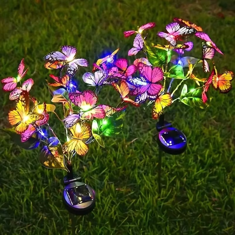 🦋Solcelledrevne sommerfugllys til utendørs bruk💐