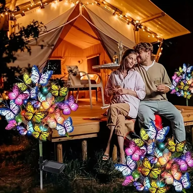 🦋Solcelledrevne sommerfugllys til utendørs bruk💐