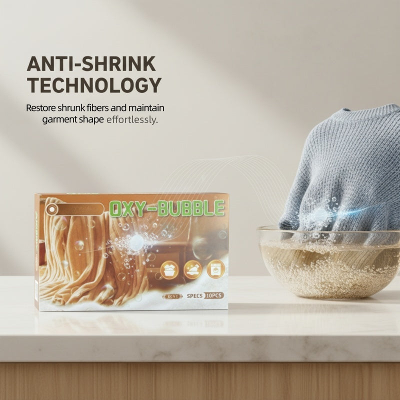 ✨ Kjøp 1 – få 1 gratis 🧶 Boble­tabletter for gjenoppliving av gensere – anti-krymp, gjenoppretter mykhet og skånsom mot farger 🧺