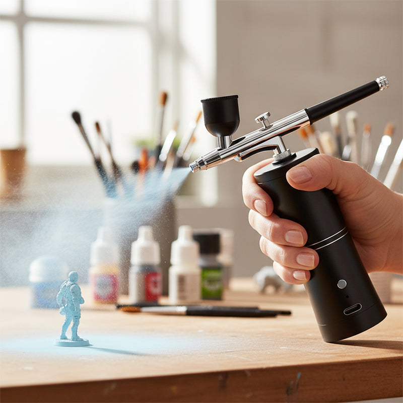 Bærbart trådløst airbrush-sett med kompressor