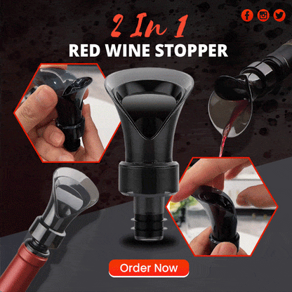 🍷 50 % RABATT NÅ! 🧪 2-i-1 Vinbesparer – Vakuumpumpe og forsegler, Bevarer friskhet og aroma ✨