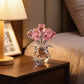 🏆Valentinsdag Hot Sale 50% RABATT❤️ Krystallfarget rosenblomst-samlefigur med vase