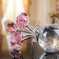 🏆Valentinsdag Hot Sale 50% RABATT❤️ Krystallfarget rosenblomst-samlefigur med vase