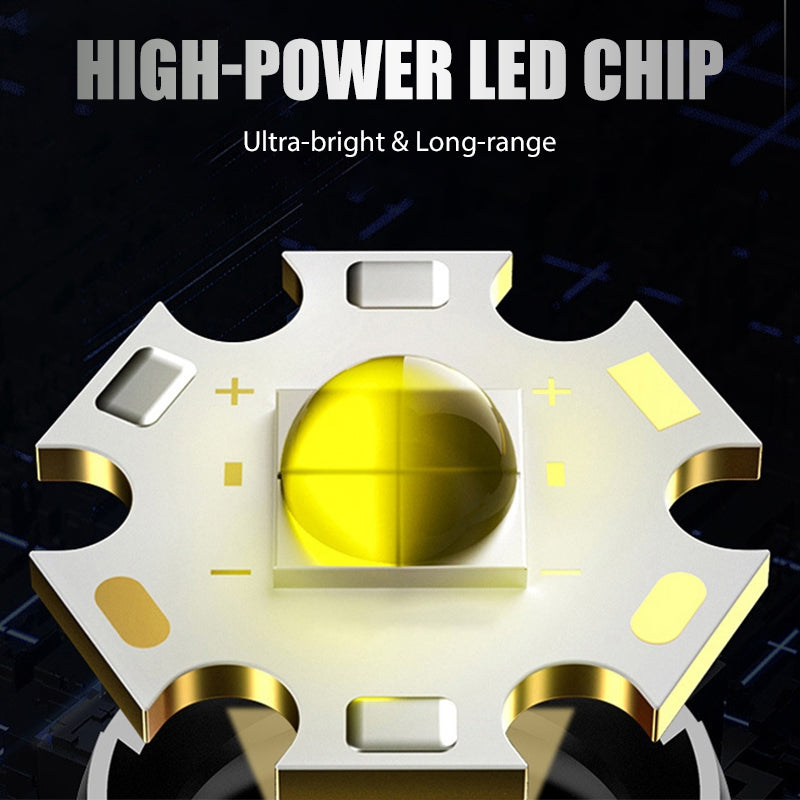 🔦Oppladbar P50 LED-lommelykt – Justerbar zoom | Sterk lysstyrke & Lang levetid