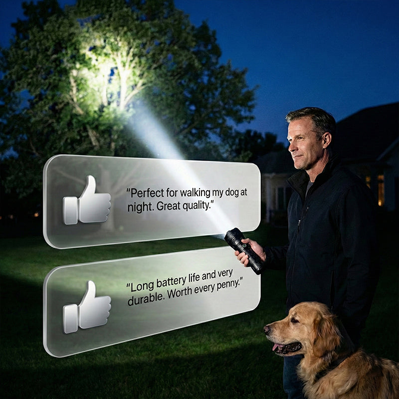 🔦Oppladbar P50 LED-lommelykt – Justerbar zoom | Sterk lysstyrke & Lang levetid