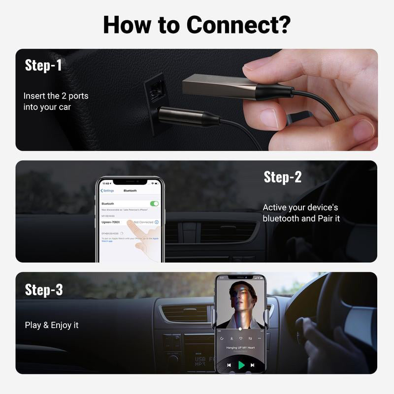🔥Tidsbegrenset kampanje 50 % RABATT🔥Bluetooth 5.0 lydmottaker USB-kabel lydadapter