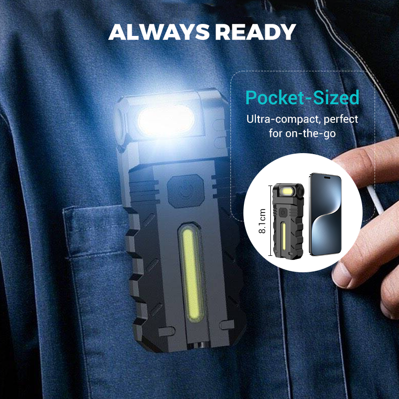 🔦 180° roterende LED-arbeidslys – Supersterk LED, 180° justerbar vinkel, vanntett og bærbar for bruk i flere scener 💡