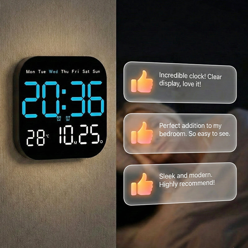 Multifunksjonell digital vekkerklokke for hjemmet og kontoret