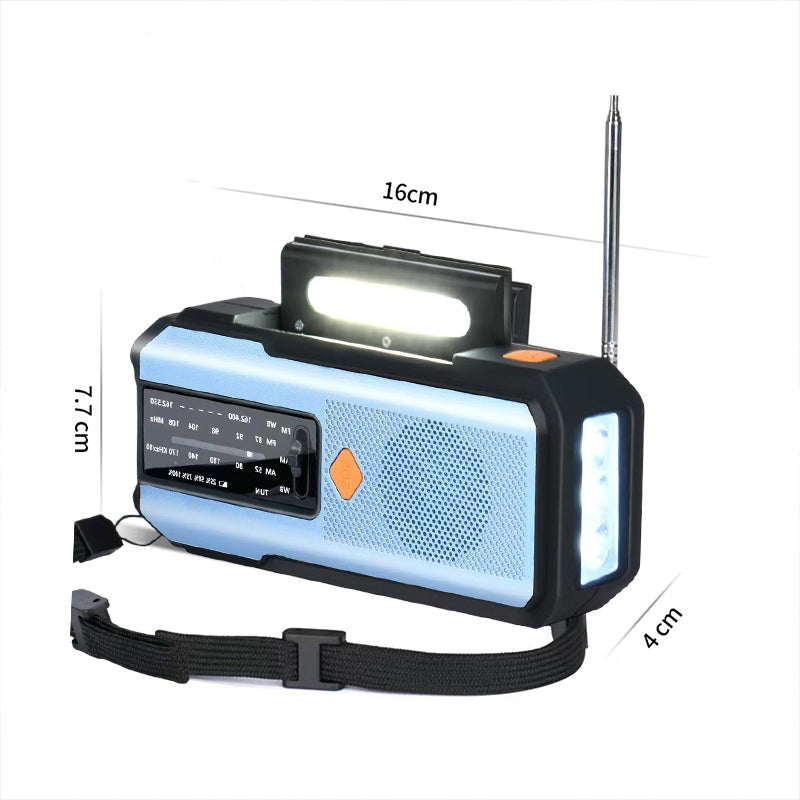 🔥50 % RABATT Solcelle- og håndsveivradio med 2000 mAh batteri og SOS-alarm