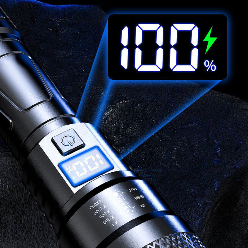 🔥🔦 50 % RABATT! Oppladbar laserlommelykt med LED — 160 000 lumen ⚡ Superkraftig og ultrahell | Gratis frakt!