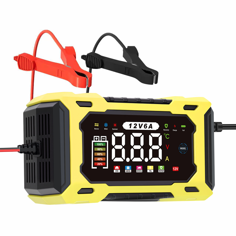 🔋50 % RABATT!🚗Smart bilbatterilader 12 V 6 A – Impulsreparasjonsfunksjon, LCD-skjerm og maksimal sikkerhet 🛡️