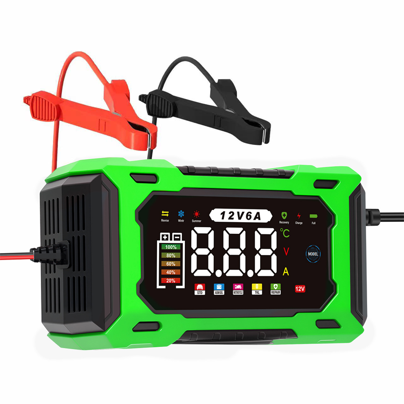 🔋50 % RABATT!🚗Smart bilbatterilader 12 V 6 A – Impulsreparasjonsfunksjon, LCD-skjerm og maksimal sikkerhet 🛡️
