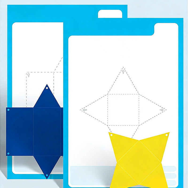 Interaktiv 3D pop-up geometri bok for barn
