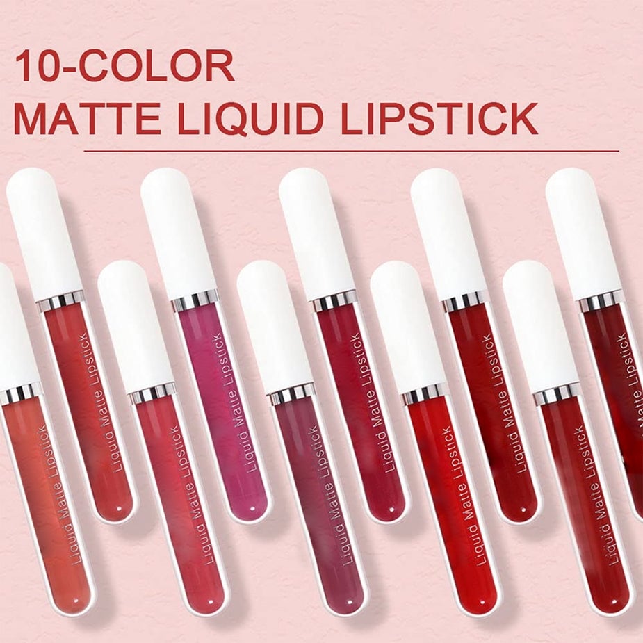 💝10 stk. matt, vanntett og langvarig lipgloss