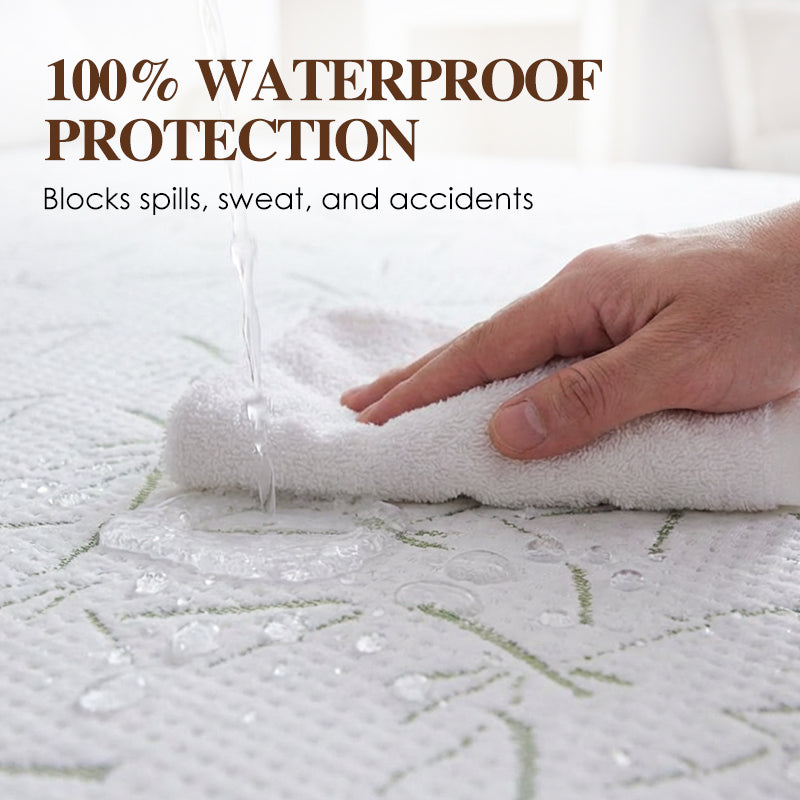 🛏️ 50 % RABATT! 🌿 Vanntett madrassovertrekk av bambusfiber – Pustende, allergivennlig og perfekt for et rent og behagelig sovemiljø 🛌