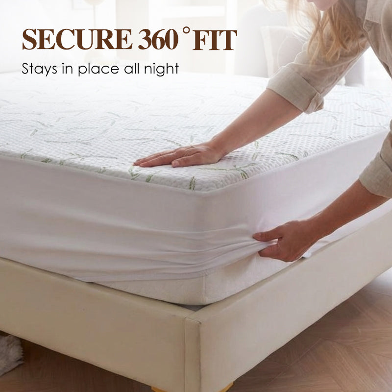 🛏️ 50 % RABATT! 🌿 Vanntett madrassovertrekk av bambusfiber – Pustende, allergivennlig og perfekt for et rent og behagelig sovemiljø 🛌