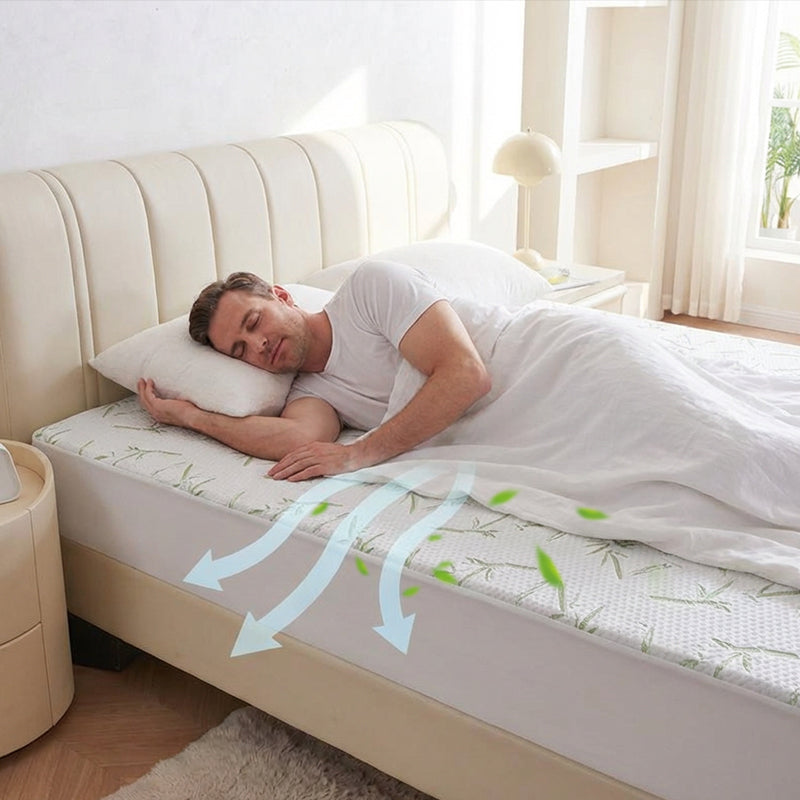 🛏️ 50 % RABATT! 🌿 Vanntett madrassovertrekk av bambusfiber – Pustende, allergivennlig og perfekt for et rent og behagelig sovemiljø 🛌