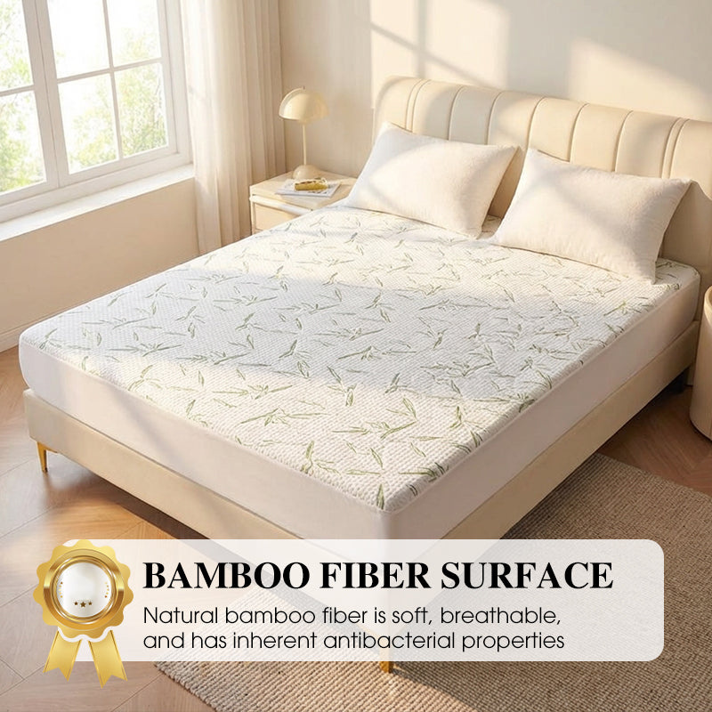 🛏️ 50 % RABATT! 🌿 Vanntett madrassovertrekk av bambusfiber – Pustende, allergivennlig og perfekt for et rent og behagelig sovemiljø 🛌