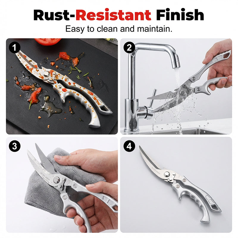 ✂️ Multifunksjonell, kraftig kjøkkensaks – Klipp, klipp, knus – Ett verktøy styrer alt! 🦴🔪