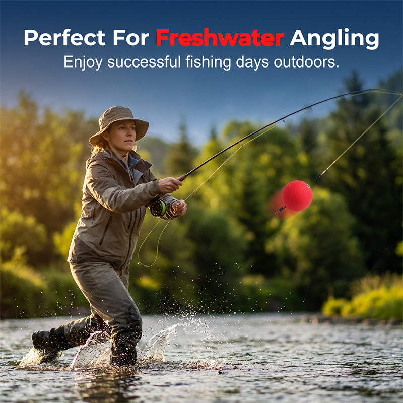🎣 Komplett duppfiskesett – høy oppdrift, neonfarger, integrert vekt. Alt i en bærbar boks – klar for tur! ✨🐟