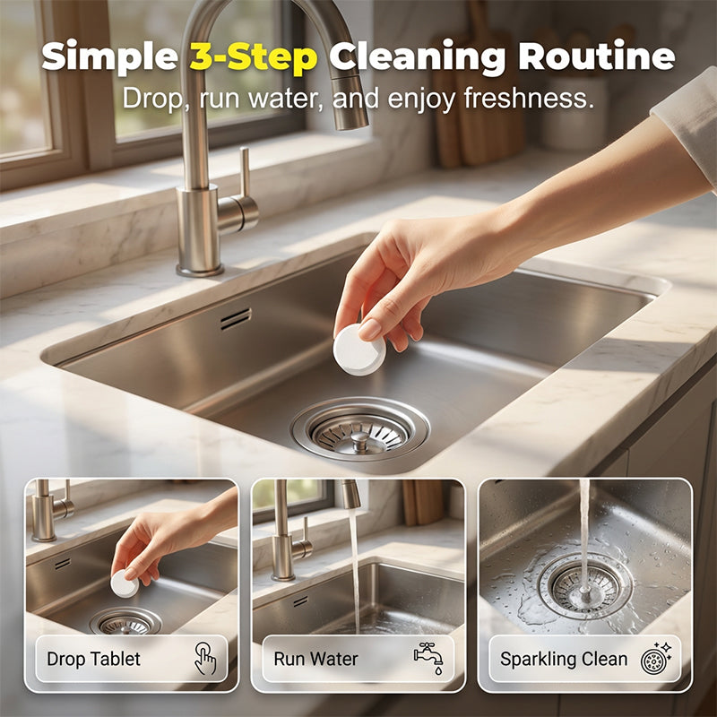 Kitchen Sink Drain Cleaner & Deodorizer Tablets