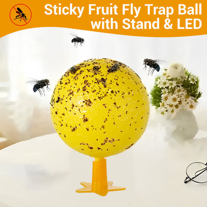 ⏰🎁Selvklebende fruktfluefelle i form av en ball med stativ og LED