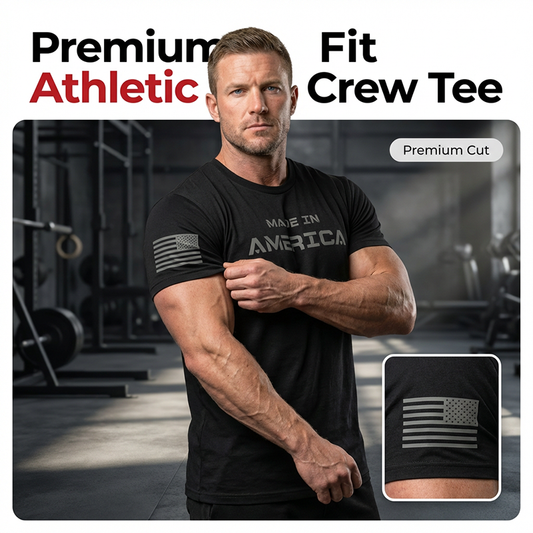 ⏰ 50 % RABATT Begrenset 🔥👕 Herre t-skjorte med rund hals og atletisk passform