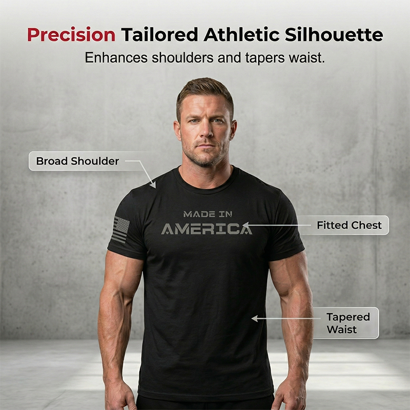⏰ 50 % RABATT Begrenset 🔥👕 Herre t-skjorte med rund hals og atletisk passform