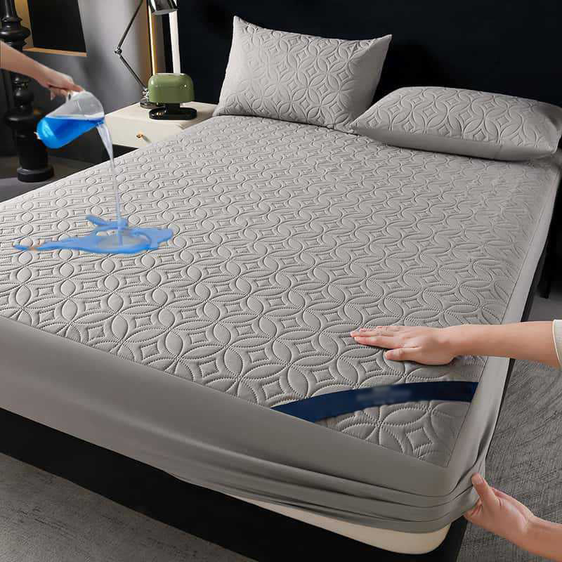 🛏️ 50% RABATT! Vattert Vanntett Madrassbeskytter – Beskytter Mot Søl & Flekker! ✨ Myk & Pustende – Perfekt for En God Natts Søvn. 🔒 Dyb Lomme – Sitter Godt På Plass. Kjøp 3 for 10% Ekstra Rabatt! 🏠