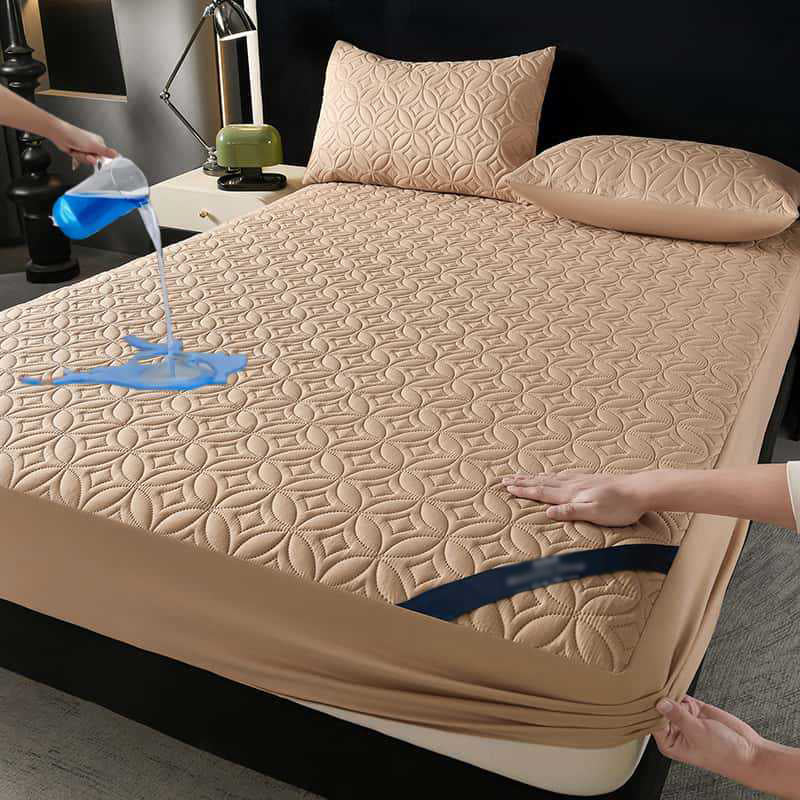 🛏️ 50% RABATT! Vattert Vanntett Madrassbeskytter – Beskytter Mot Søl & Flekker! ✨ Myk & Pustende – Perfekt for En God Natts Søvn. 🔒 Dyb Lomme – Sitter Godt På Plass. Kjøp 3 for 10% Ekstra Rabatt! 🏠