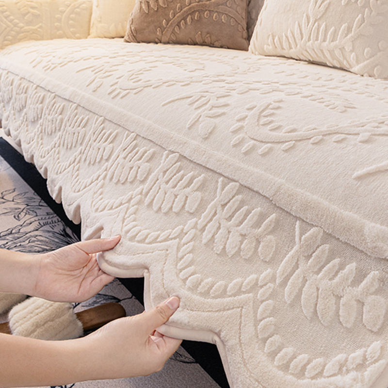 📢 50 % RABATT! Sofatrekk i imitert kaninpels med sklisikring 🛋️
