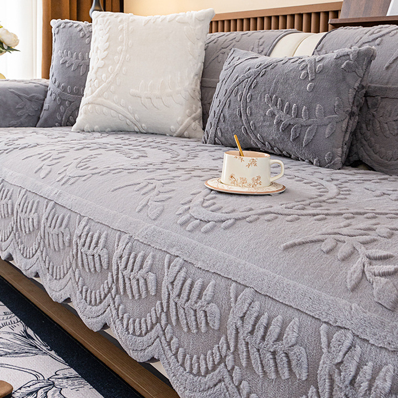 📢 50 % RABATT! Sofatrekk i imitert kaninpels med sklisikring 🛋️
